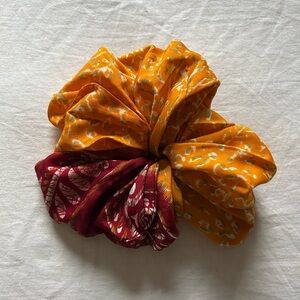 🎀Unique Handmade Yellow and Red Scrunchie